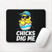 Chicks Dig Me Paaspeuter Boys Mannen Happy Easter Muismat (Met muis)