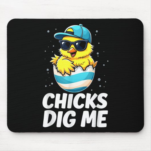 Chicks Dig Me Paaspeuter Boys Mannen Happy Easter Muismat (Voorkant)