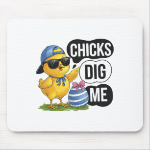 Chicks Dig Me Paaspeuter Boys Mannen Happy Easter Muismat