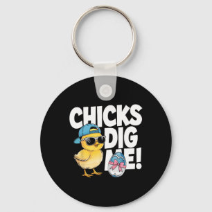 Chicks Dig Me Paaspeuter Boys Mannen Happy Easter Sleutelhanger