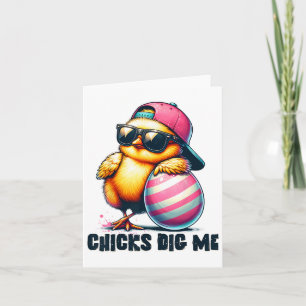 Chicks Dig Me Pasen Grappig Pasen voor Peuter Jong Kaart