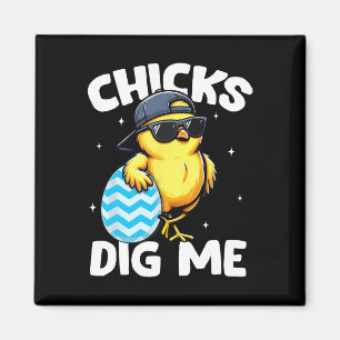 Chicks Dig Me T-shirts Kinderen Jongens Peuter Gel Magneet