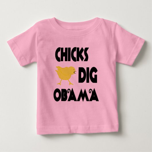 Chicks Dig Obama Girls Long Slapes Shirt (Voorkant)