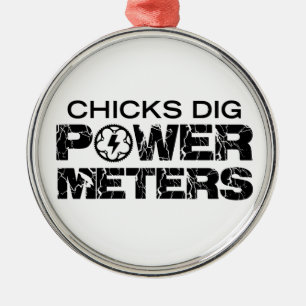 Chicks Dig Power Meters Metalen Ornament