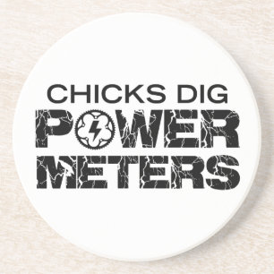 Chicks Dig Power Meters Zandsteen Onderzetter