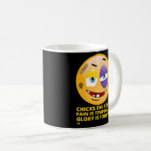 "CHICKS DIG SCARS" grappige emoji Koffiemok (Voorkant rechts)