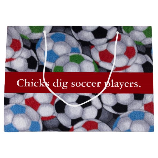 Chicks Dig Soccer-spelers Groot Cadeauzakje (Voorkant)