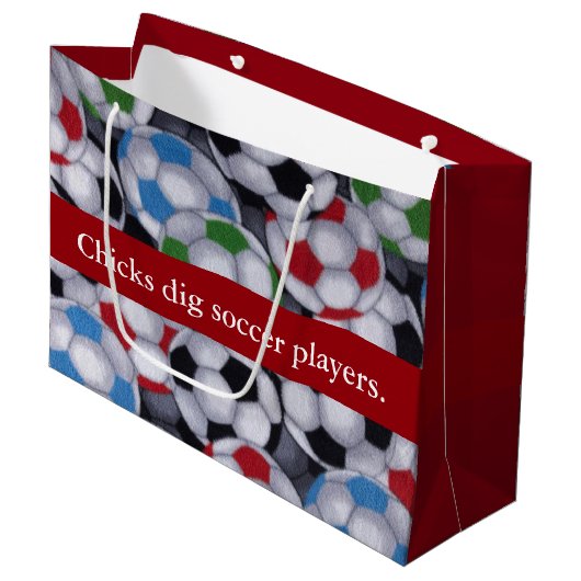 Chicks Dig Soccer-spelers Groot Cadeauzakje (Voorkant Gekanteld)