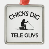 Chicks Dig Tele-jongens Metalen Ornament (Voorkant)