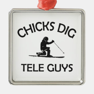 Chicks Dig Tele-jongens Metalen Ornament