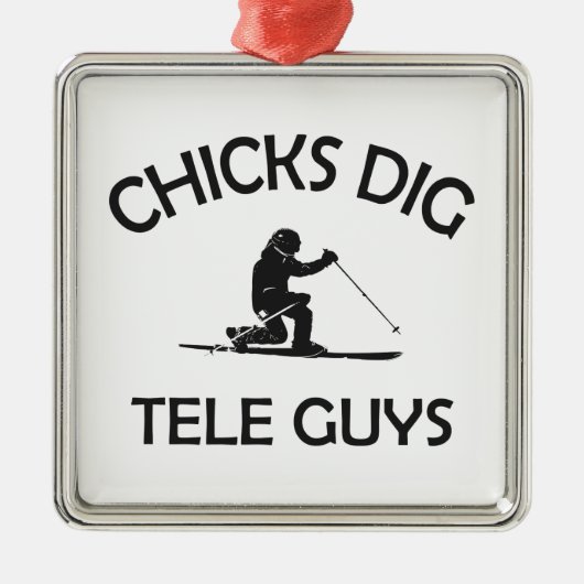 Chicks Dig Tele-jongens Metalen Ornament (Voorkant)