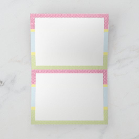 Chicks en Roze Paasei Aangepaste Bericht Feestdagen Kaart (Binnen)