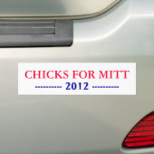 CHICKS FOR MITT — 2012 — BUMPERSTICKER (Op auto)