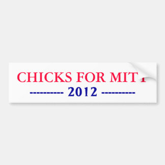 CHICKS FOR MITT — 2012 — BUMPERSTICKER