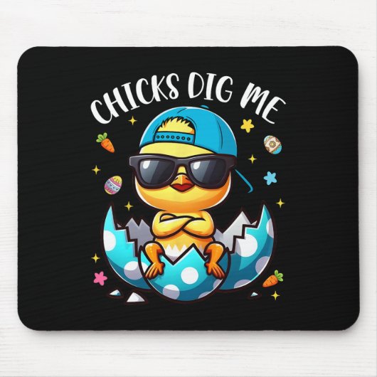 Chicks Gig Me Easter Cool Chicks Happy Easter Todd Muismat (Voorkant)