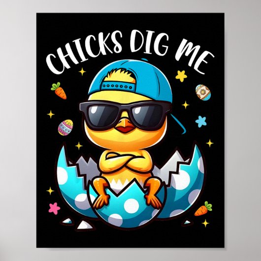 Chicks Gig Me Easter Cool Chicks Happy Easter Todd Poster (Voorkant)