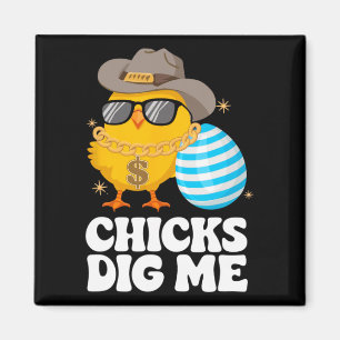 Chicks Gig Me Funny Happy Paaszondag Outfit Vrouwe Magneet