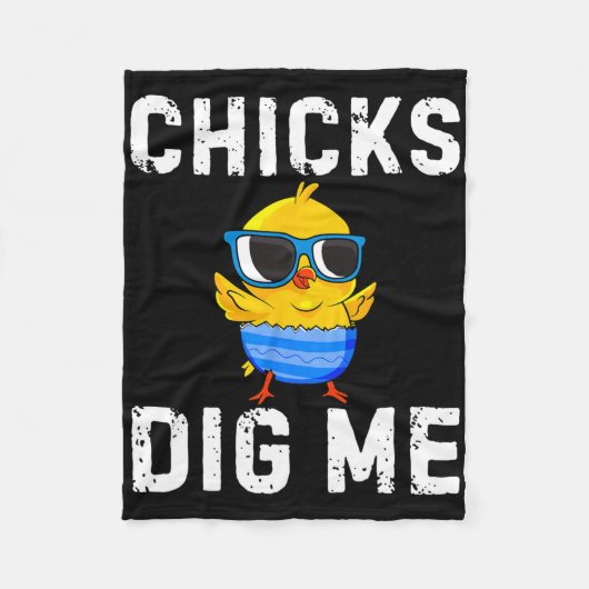 Chicks Gig Me Peuter Happy Easter Egg Hunting Boy Fleece Deken (Voorkant)