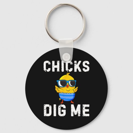 Chicks Gig Me Peuter Happy Easter Egg Hunting Boy Sleutelhanger (Voorkant)