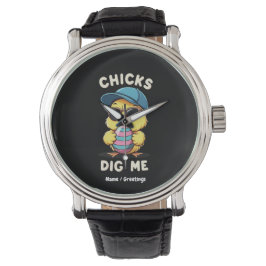 Chicks Graaf Me Happy Paasdag Grappig Kinder Cadea Horloge