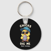 Chicks Graaf Me Happy Paasdag Grappig Kinder Cadea Sleutelhanger (Voorkant)