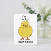 Chicks Ik ben Lucky Baby Chick Briefkaart (Staand voorkant)