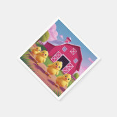 Chicks in Barnyard Happy Spring Servet (Hoek)