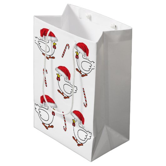 Chicks Merry kerstcadeautassen Medium Cadeauzakje (Voorkant Gekanteld)