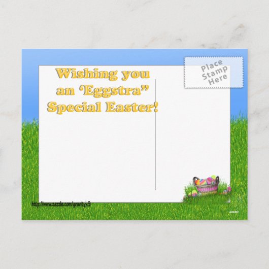 Chicks 'n a Easter Basket Feestdagenkaart (Achterkant)