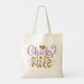 Chicks regel Pasen citaat Tote Bag (Achterkant)