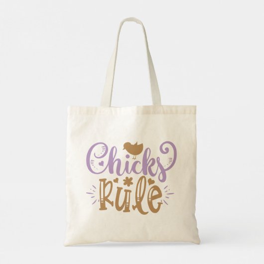 Chicks regel Pasen citaat Tote Bag (Achterkant)