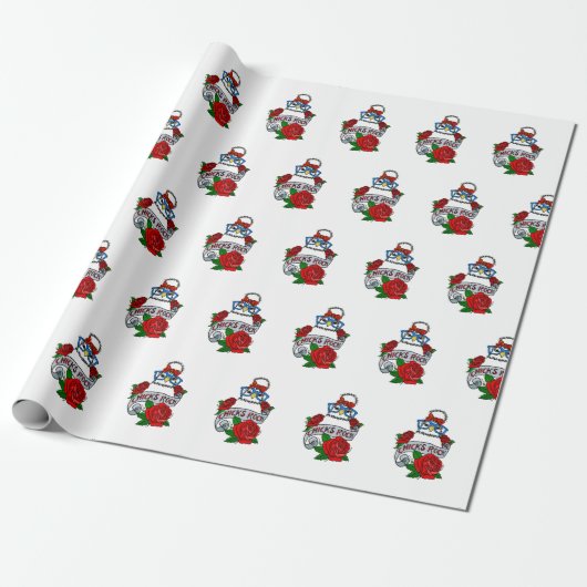 Chicks Rock Silkie Chicken Wrapping Paper Cadeaupapier (Uitgerold)
