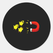 Chicks With Magnet Funny Halloween Chick Magnet Va Ronde Sticker (Voorkant)