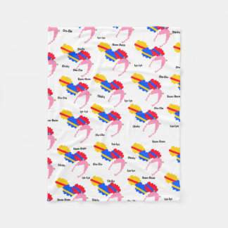 Chicky, Cha-Cha, Boom-Boom, Lya-Lya Fleece Deken