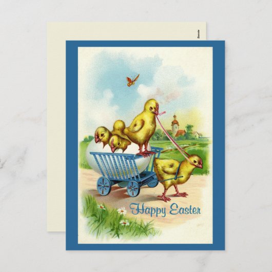 Chicky Wagon Easter Briefkaart (Voorkant / Achterkant)