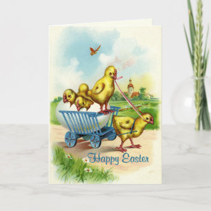 Chicky Wagon Easter Wenskaart Feestdagen Kaart