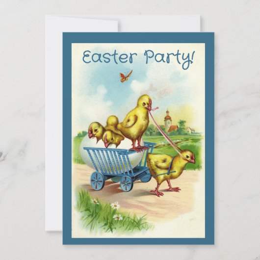 Chicky Wagon Paasfeest uitnodiging (Voorkant)