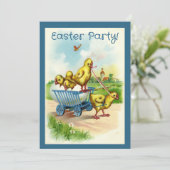 Chicky Wagon Paasfeest uitnodiging (Staand voorkant)