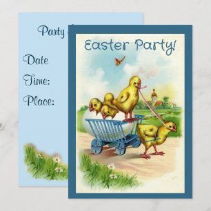 Chicky Wagon Paasfeest uitnodiging