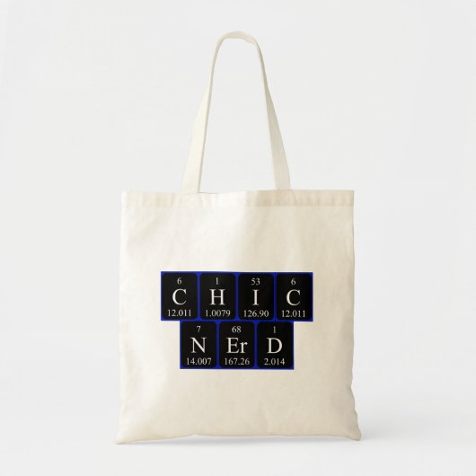 ChicNerd periodieke lijstuitdrukking canvas tas (Voorkant)