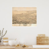 Chico, CA. Panoramische kaart 1871 (0272A) Poster (Keuken)