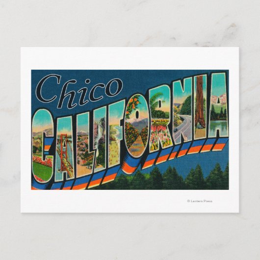 Chico, California - Large Letter Scenes Briefkaart (Voorkant)