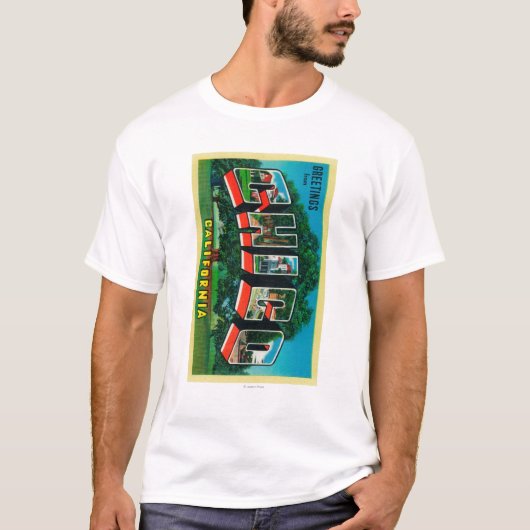 Chico, California - Large Letter Scenes T-shirt (Voorkant)