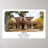 Chico California Poster, Aquarel, Op Maat Poster (Voorkant)
