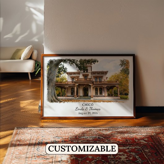 Chico California Poster, Aquarel, Op Maat Poster