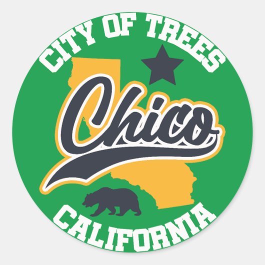 Chico, Californië Ronde Sticker (Voorkant)