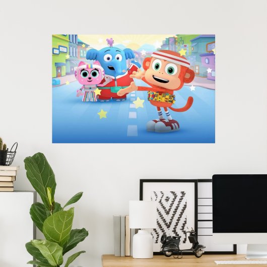 Chico en Bon Bon Poster (Thuiskantoor)