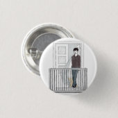 chico en el balcón ronde button 3,2 cm (Voorkant /achterkant)