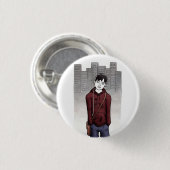 chico escuchando música ronde button 3,2 cm (Voorkant /achterkant)