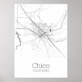 Chico Map - California - City Map Poster (Voorkant)